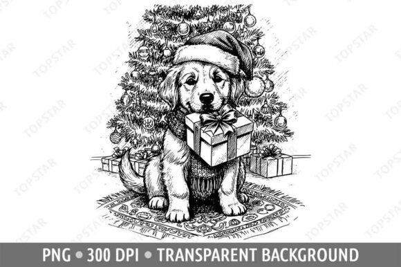 Download Cute Dog with Santa Hat Clipart Drawing - Clipart Collection