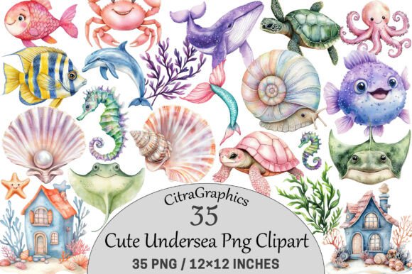 Download Cute Undersea Clipart. - Clipart Collection
