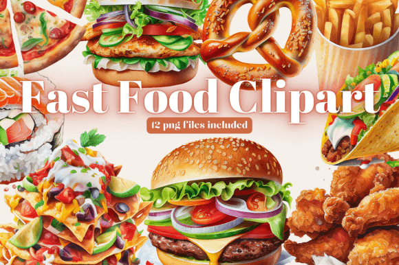 Download Watercolor Junk Food Clipart - Clipart Collection