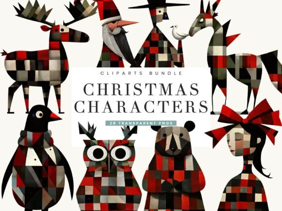 Download Christmas Characters Clipart Bundle - Clipart Collection