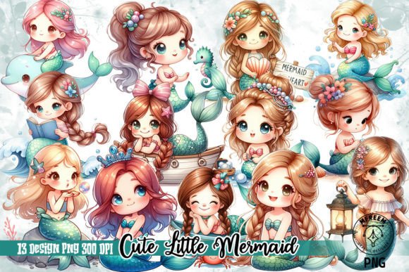 Download Cute Little Mermaid Sublimation Clipart - Clipart Collection