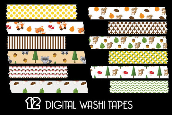 Download Woodland Animals Cliparts Washi Tapes - Clipart Collection