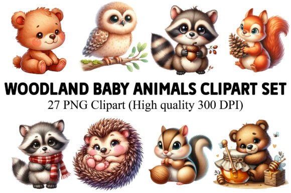 Download Woodland Baby Animals Clipart Set - Clipart Collection