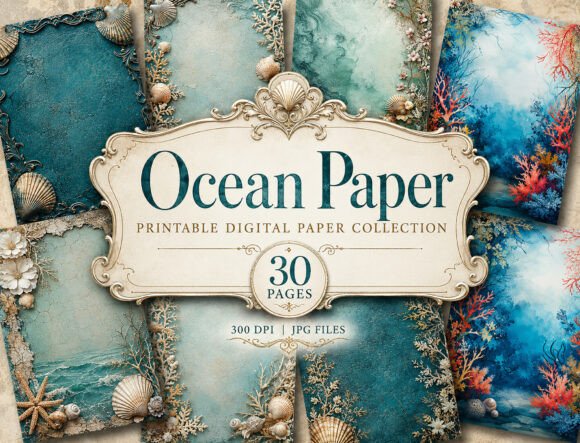 Download Ocean Shell Digital Paper Pack - Ocean Collection