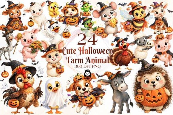 Download Cute Halloween Farm Animal Clipart - Clipart Collection