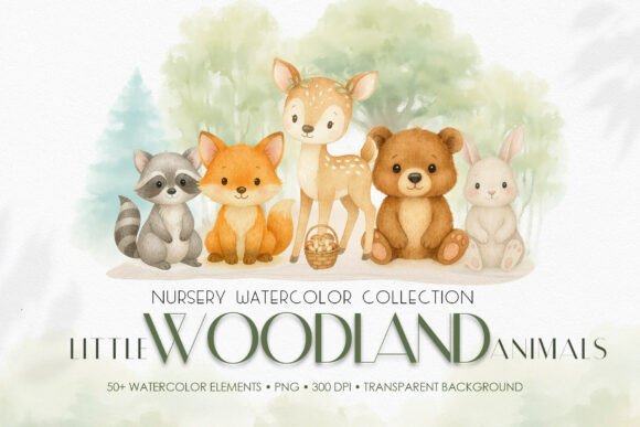 Download Woodland Animals Watercolor Clipart Set - Clipart Collection