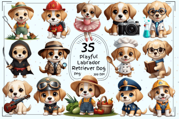 Download Cute Labrador Retriever Jobs Clipart - Clipart Collection