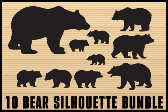 Download Bear Silhouette Vector Clipart Set - Clipart Collection