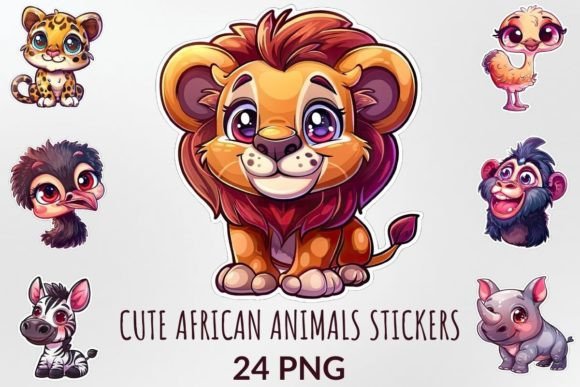 Download Cute African Animals Stickers Clipart - Africa Collection