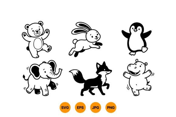 Download Cute Animal SVG Clipart Pack - Clipart Collection
