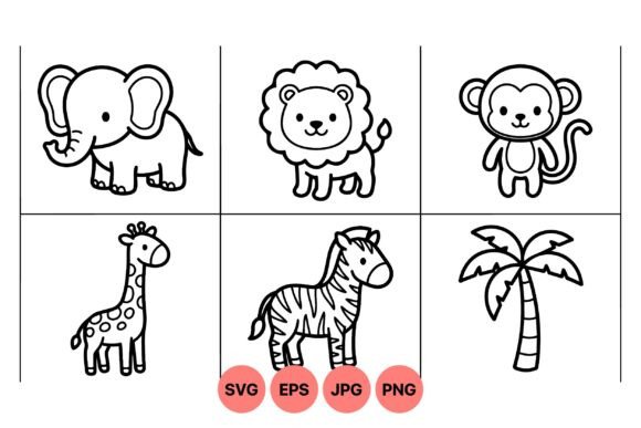 Download Cute Safari Animal Clipart Set - Clipart Collection