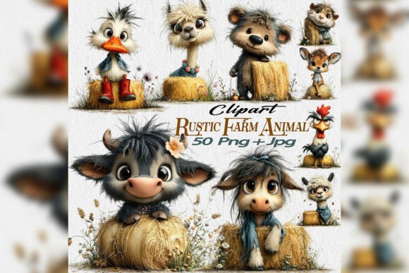 Download Rustic Farm Animal Clipart Bundle PNG - Rustic Collection