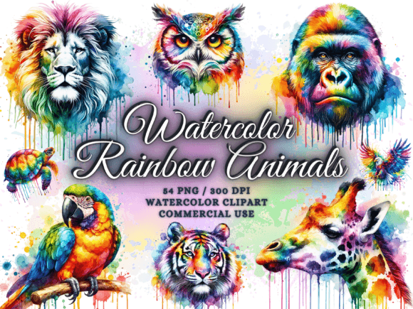 Download Rainbow Animals Clipart Cute Animal Png - Clipart Collection