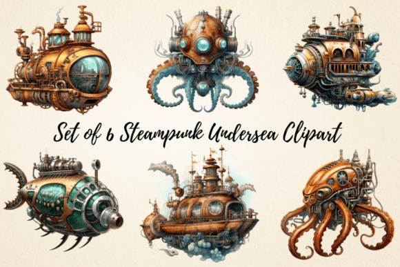 Download Steampunk Undersea Clipart Bundle - Clipart Collection