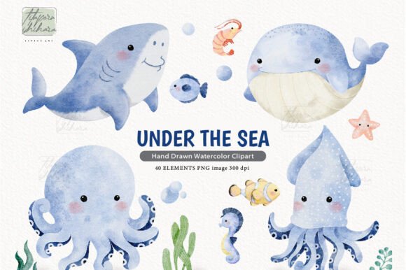 Download Watercolor Undersea Clipart - Clipart Collection