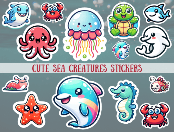 Download Sea Creatures Stickers, Ocean Stickers - Ocean Collection