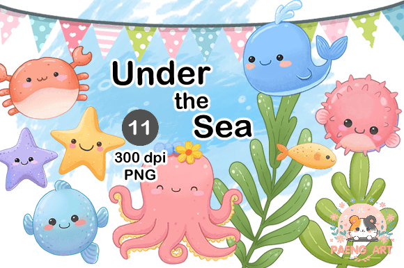 Download Cute Under the Sea PNG Cliparts - Clipart Collection