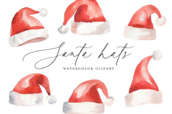 Download Watercolor Santa Hat Clipart - Clipart Collection