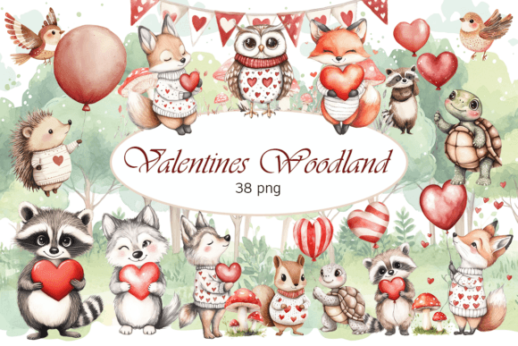 Download Valentine Woodland Animal Clipart - Clipart Collection