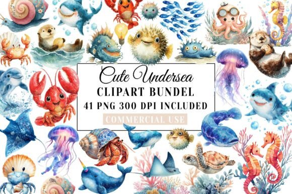 Download Watercolor Cute Undersea Clipart - Clipart Collection