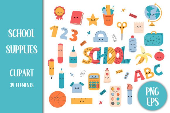 Download School Clipart PNG | Supplies Clip Art - Clipart Collection