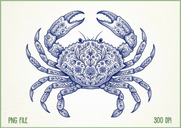 Download Blue Floral Crab Ocean Sea Life PNG - Ocean Collection