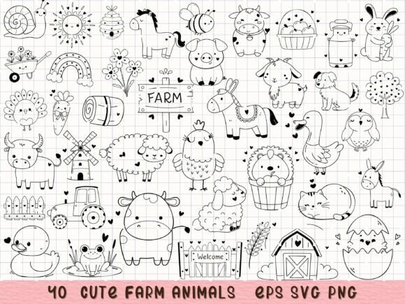 Download Farm Animal Clipart Cute Animal SVG - Clipart Collection