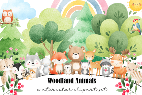 Download Watercolor Woodland Animals Clipart - Clipart Collection