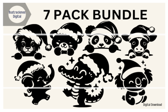 Download Santa Animals SVG Clipart Silhouette - Clipart Collection