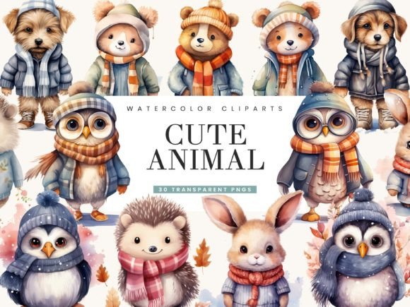 Download Watercolor Cute Animal Clipart Bundle - Clipart Collection