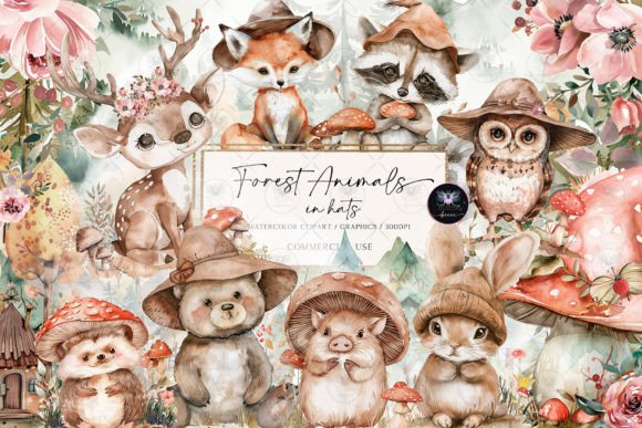 Download Woodland Animals Clipart Watercolor - Clipart Collection
