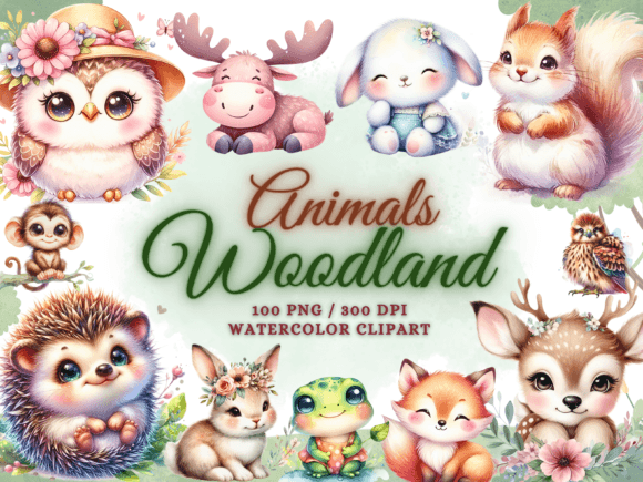 Download Watercolor Cute Woodland Animals Clipart - Clipart Collection