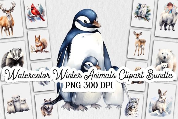Download Watercolor Winter Animals Clipart Bundle - Clipart Collection
