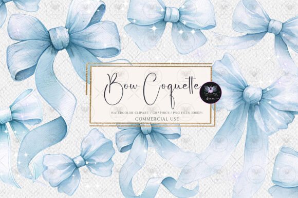 Download Bow Coquette Blue Clipart - Clipart Collection