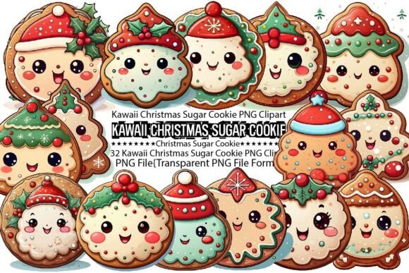 Download Kawaii Christmas Sugar Cookie PNG Bundle - Premium Resources
