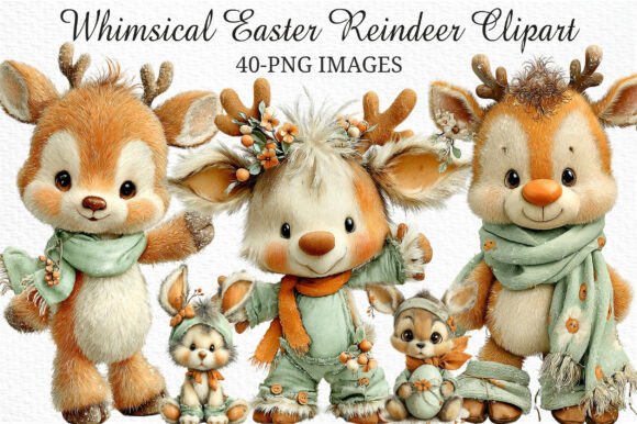 Download Whimsical Easter Reindeer Clipart Png - Clipart Collection