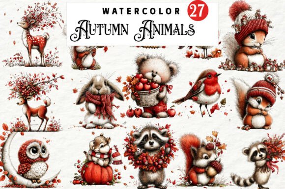 Download Whimsical Autumn Animals Clipart - Clipart Collection