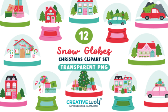 Download Cute Christmas Snow Globes Clipart Set - Clipart Collection