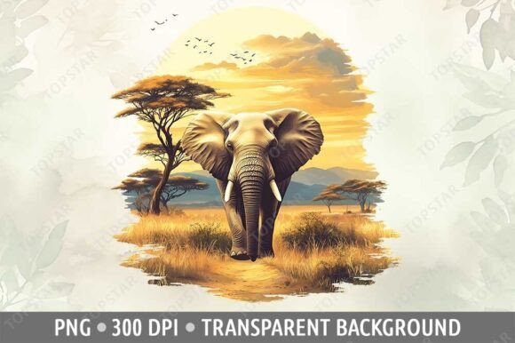 Download African Elephant PNG Clipart in Savanna - Africa Collection