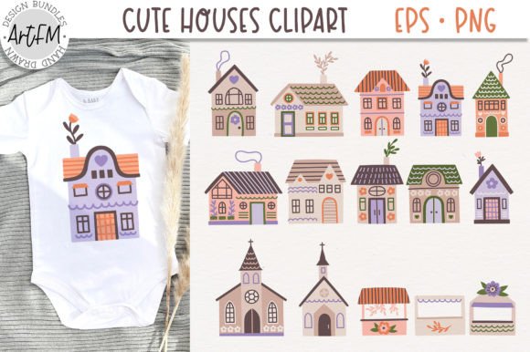 Download Cute Houses Vector Clipart for Kids - Clipart Collection
