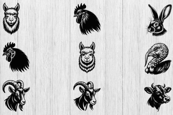 Download Farm Animals Head Svg Bundle, Rustic Svg - Rustic Collection