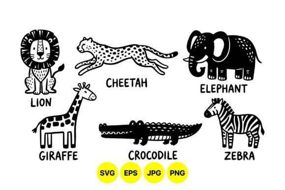 Download Cute Safari Animal Clipart SVG - Clipart Collection