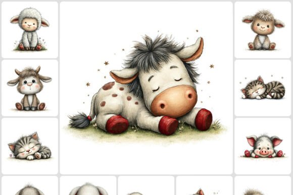 Download Neutral Calming Nursery Animals Clipart - Clipart Collection