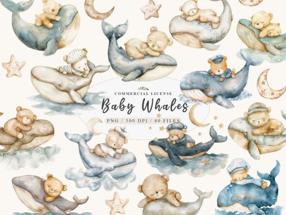 Download Whale Watercolor Clipart, Blue Whale PNG - Clipart Collection