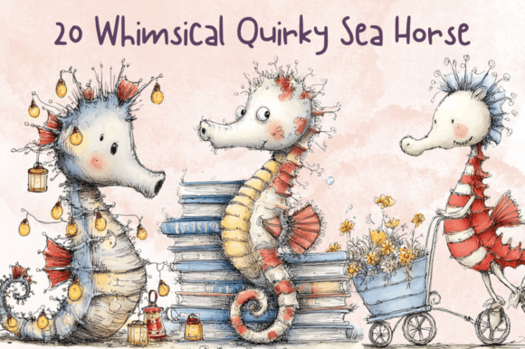Download Whimsical Quirky Sea Horse Clipart - Clipart Collection