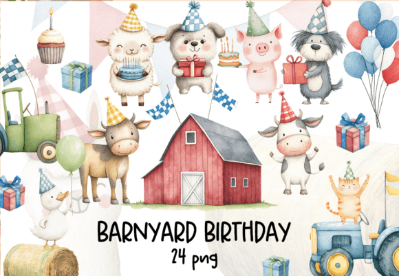 Download Cute Farm Animals Clipart for Kids Party - Clipart Collection