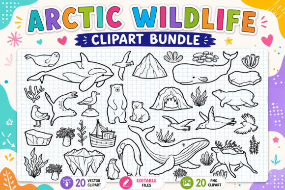 Download Arctic Wildlife Digital Clipart Bundle - Clipart Collection