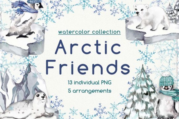 Download Watercolor Arctic Animals Clipart - Clipart Collection