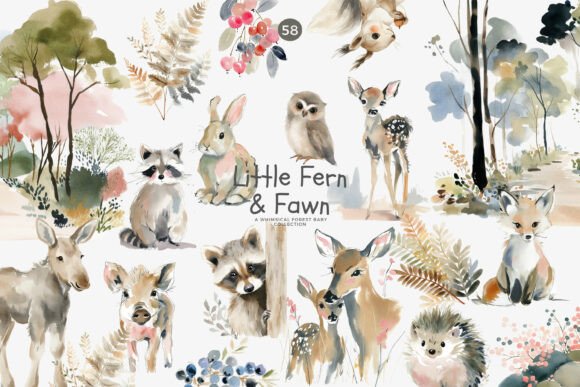 Download Woodland Baby Animal Clipart Bundle Png - Clipart Collection