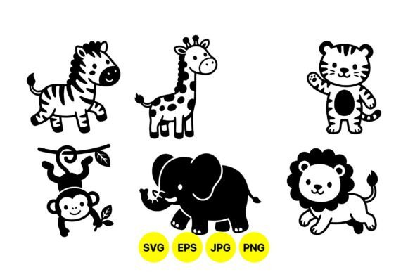 Download Cute Safari Animal Clipart Set - Clipart Collection